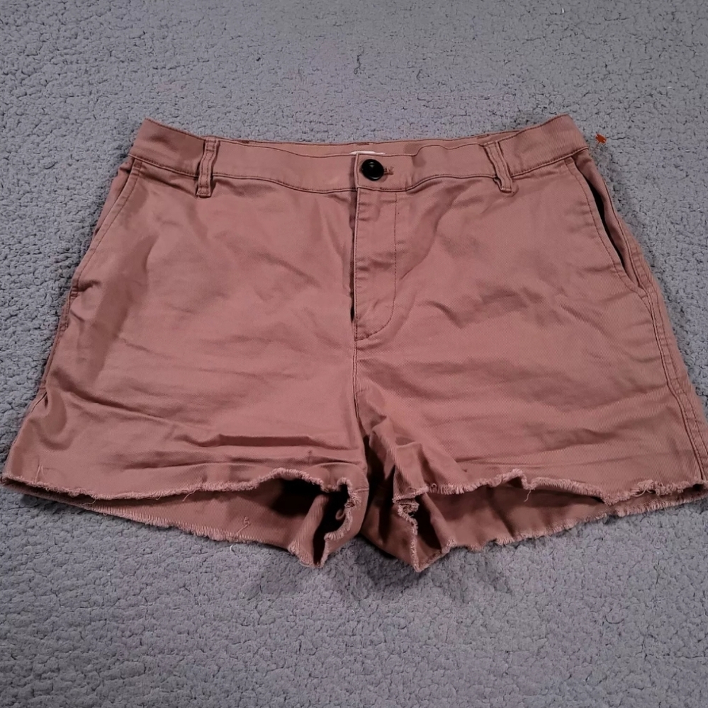Madewell Shorts Womens 30 High Rise Twill Cut Off Cotton Pockets Preppy Mauve